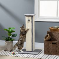 Kratzstamm, 81cm Kratzsäule, Sisal-Katzenkratzbaum mit Kratzball, Grau