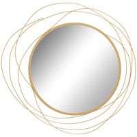 Wandspiegel, Ø65 cm Wandschmuck mit Spiegel, Metallrahmen, für Wohnzimmer
