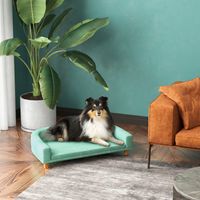 Hundesofa, Haustiersofa Katzensofa mit Kissen für große Hunde Grün