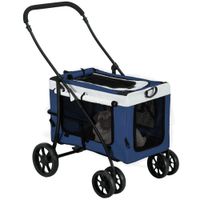 Hundebuggy Hundetrolley für kleine und Miniaturhunde Oxford Blau