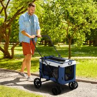 Hundebuggy Hundetrolley für kleine und Miniaturhunde Oxford Blau