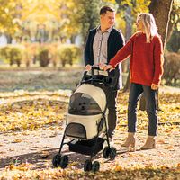 Hundewagen Pet Stroller für kleine Hunde und Katzen Khaki
