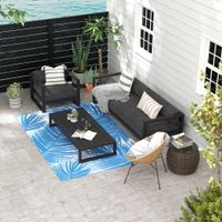Outdoorteppich, Wendeteppich mit Tragetasche, Gartenteppich für Camping