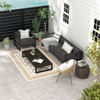 Outdoor-Teppich Kunststoffteppich Wendeteppich mit Tragetasche182x274cm