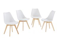 Esszimmerstuhl 4er Set Design Stühle aus Holz, Ca. 57 x 49 x 81cm