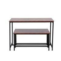 Esszimmertischset Dining Set mit 1 Tisch & 2 Sitzbänken – Holz/Schwarz