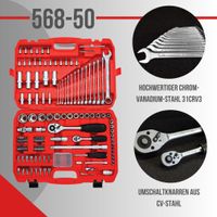 Mechaniker Steckschlüsselsatz, Ratschenkasten, Nusskasten 125-teilig