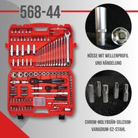 Mechaniker Steckschlüsselsatz, Ratschenkasten, Nusskasten 125-teilig