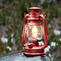 Dimmbare LED-Laterne "Arca" - Rot/Schwarz