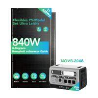 NOVB-2048 Batteriespeicher 2.200 W + 2× 420 W Flex PV-Module, inkl. Gratis Smart Plug