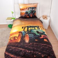 YC Traktor Bettwäsche Größe 80x80 + 135x200 cm