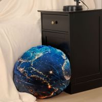 Weltkugel Soft Velboa Rundkissen Größe Ø 50 cm