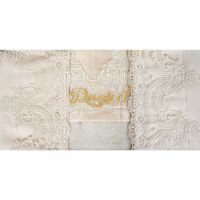 Pikee Set mit Decke, 1x Bettlaken, 4x Kopfkissenbezug mit Spitzen Details