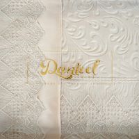 Pikee-Set mit Decke, 1x Bettlaken, 4x Kopfkissenbezug mit Spitzen Details