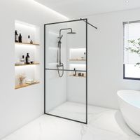 Home Deluxe Duschabtrennung BAKI Schwarz 2 Raster - 140 x 200 cm