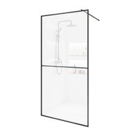 Home Deluxe Duschabtrennung BAKI Schwarz 2 Raster - 130 x 200 cm