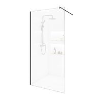 HOME DELUXE Duschabtrennung BAKI Schwarz - 140 x 200 cm