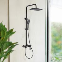 HOME DELUXE Duscharmatur mit Ablage ICONIC – schwarze Marmoroptik