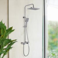 HOME DELUXE Duscharmatur mit Ablage ICONIC – weiße Marmoroptik