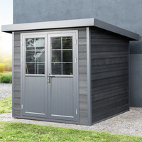 WPC-Gartenhaus mit Flachdach Milano anthrazit