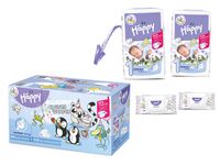 bella baby Happy Windeln Größe 1 Newborn 2-5kg & 112 Feuchttücher Sensitive mit Klickverschluss