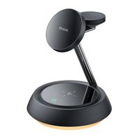 Kabellose 3in1 Ladestation in Schwarz 15W für den Smartphone, Kopfhörer oder Smartwatch
