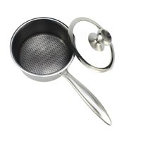 Saucentopf mit Deckel aus hochwertigem 18/10 Edelstahl ?24 cm in Silber Wabenstruktur