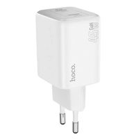 Schnellladegerät in Weiß GaN-Ladegerät 45W 2x USB Typ C Anschlüsse PD QC