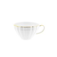 Elegante Kaffeetassen-Set mit Goldumrandung 200 ml in Weiß aus Porzellan