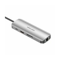 USB-C Dockingstation auf HDMI - Anschlüsse 3x USB3.0, SD, TF - PD 0,15m (grau)