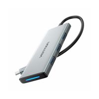 Vention-Hub 0.15m Grau - USB-C auf HDMI - 3x USB 3.0, SD, TF, PD Hub  PD 100 W