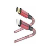 Hama Reflektierendes Schnelllade-/Datenkabel, USB-C - iPhone 1,5 m, Rot