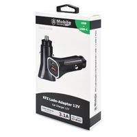 Auto-Ladeadapter 12V 3.1A Netzteil mit 1 USB + 1 USB-C anschluss Schwarz