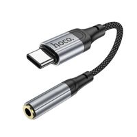 HOCO Adapter Typ C auf 3,5 mm Klinke Kopfhöreradapter LS36 in Schwarz