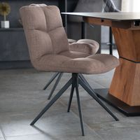 HOME DELUXE Esszimmerstuhl drehbar 6er Set NODA – Grau / Braun
