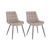 HOME DELUXE Polsterstuhl Esszimmer 2er Set IKALO – Hellbraun