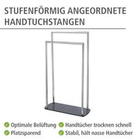 Handtuchhalter Mod. Ravina Edelstahl glänzend, Handtuchständer mit Bodenplatte aus Glas