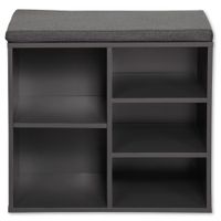 Schuhschrank mit Sitzkissen, grau, klein