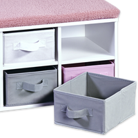 Kinder-Sitzbank mit Sitzkissen & Aufbewahrungsboxen, weiß