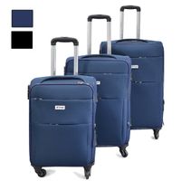 3-teiliges Trolley-Set Weiche Reisekoffer für komfortables Reisen Dunkelblau