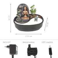 Zimmerbrunnen mit ZEN Garten, Dekobrunnen “Modern Namaste” für die Wohnung