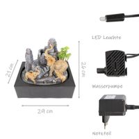 Zimmerbrunnen mit LED-Beleuchtung, Dekobrunnen “Elefanten” für die Wohnung