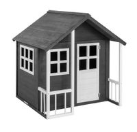 Kinderspielhaus aus Tannenholz, ca. 131 x 115,5 x 136 cm - Grau/Weiß