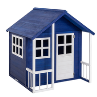 Kinderspielhaus aus Tannenholz, ca. 131 x 115,5 x 136 cm - Blau/Weiß