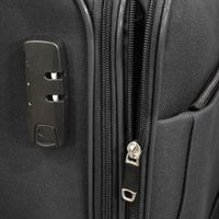 3-teiliges Trolley-Set Weiche Reisekoffer für komfortables Reisen Schwarz