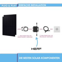VALE Balkonkraftwerk 800-HE8-N, 820Wp, Full Black, steckerfertig, VDE konform