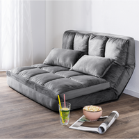 2 in 1 faltbares Bodensofa Bett mit Rückenlehne - Hellgrau