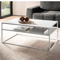 Couchtisch 100 cm Metall Weiß