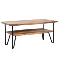 Couchtisch 90x50x40 cm Sofatisch Sheesham Massivholz Tisch mit Stauraum Wohnzimmertisch