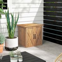 Outsunny Gartenschuppen, Holz-Geräteschrank, Doppeltür, Magnetverschlüsse, Braun